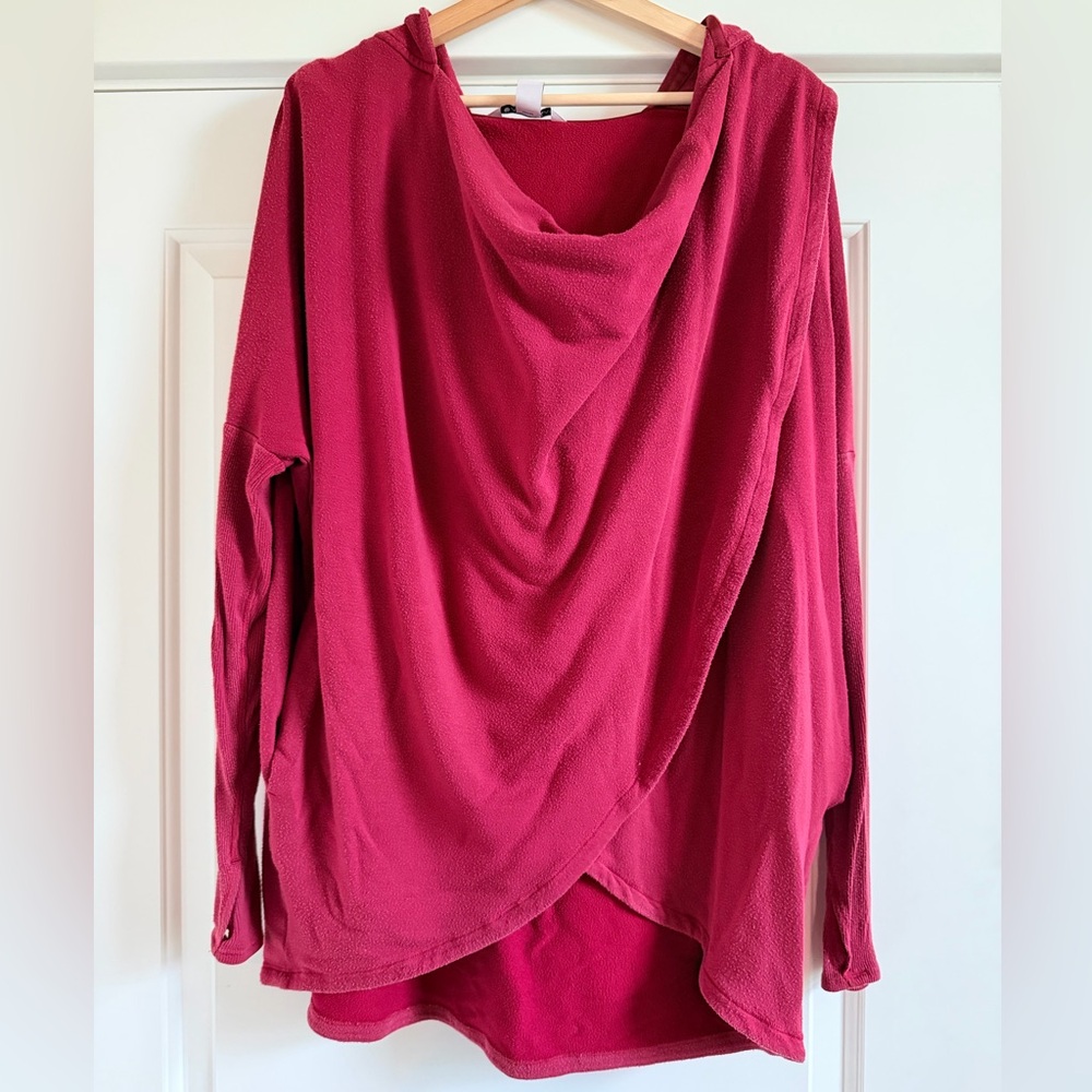 Athleta Red Purana Wrap Sweatshirt